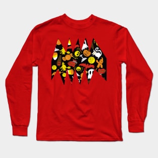 Halloween Teeth Pattern Long Sleeve T-Shirt